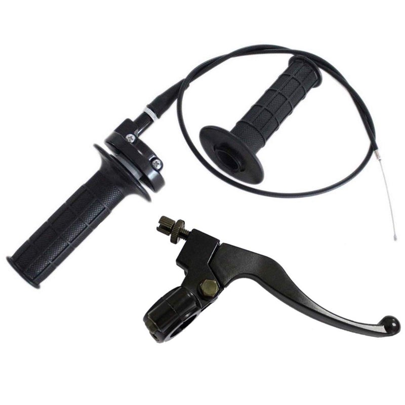 LIYYOO Throttle Cable Kit, Throttle Handle,Right Brake Lever and Left Handle, for XR80 XR100 CRF70 CRF80 CRF100 Pit Dirt Motor Bike Baja Mini Bike 196cc 200cc 5.5hp 6.5hp 48 Inch Twist Throttle Hand - Image 1
